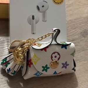 Colorful Floral AirPods Case with Keychain